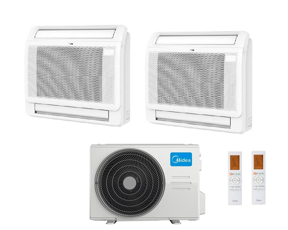 midea condizionatore midea console dual split 1218 btu con m3oa 27hfn8 q r 32 wi fi optional