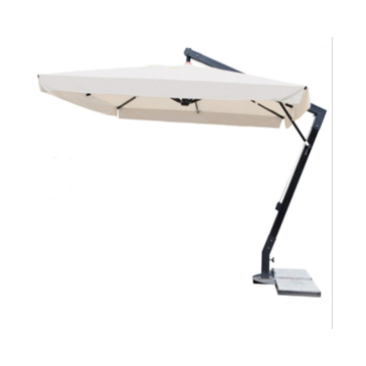 ombrellone maxima alu in alluminio anodizzato orli rinforzati in pelle 93x93 3x4 palo tintura nera 300x400 cod. 41489