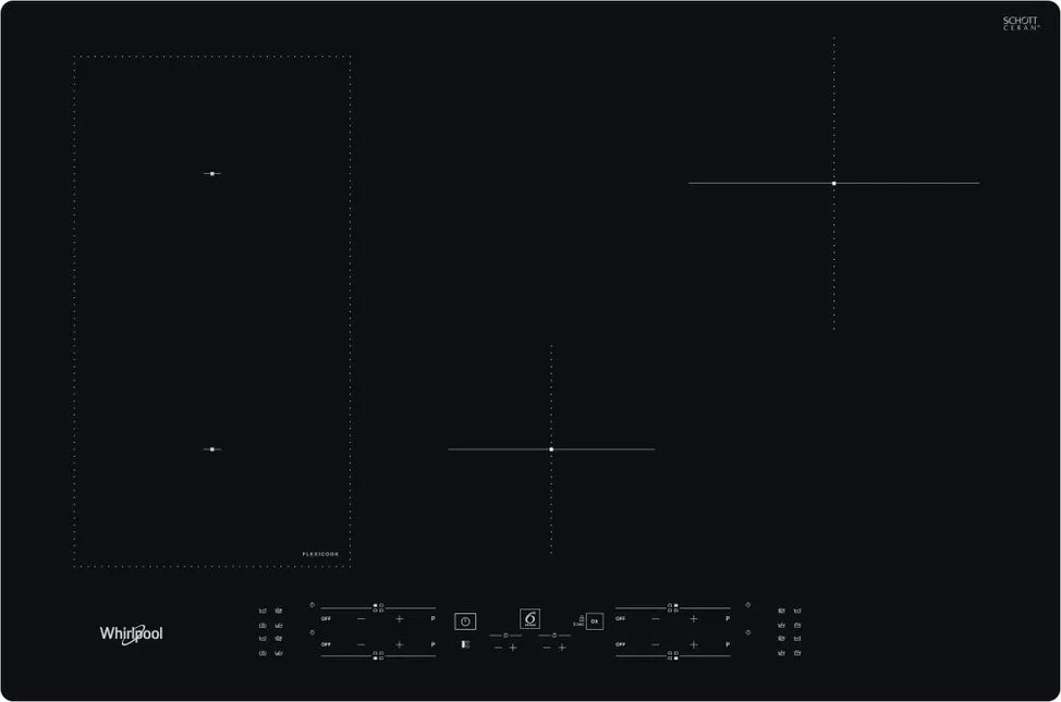 piano cottura a induzione whirlpool wlb2977ne 4 fuochi in vetro nero lxp 77x54 flexicook booster wl b2977 ne 38254