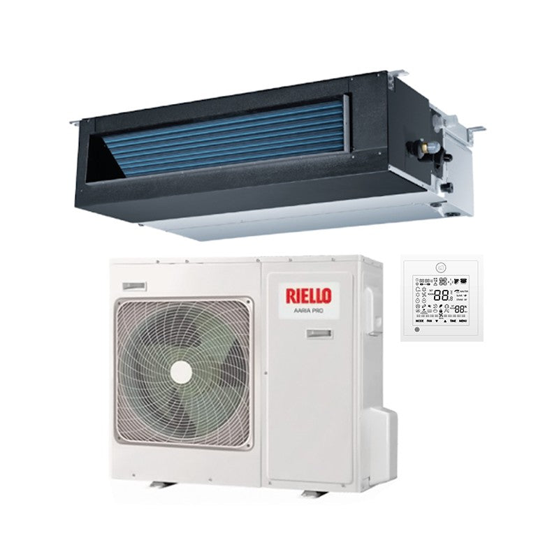 riello condizionatore canalizzato riello 42000 btu aaria pro amd 125 pc r 32 con comando a filo di serie