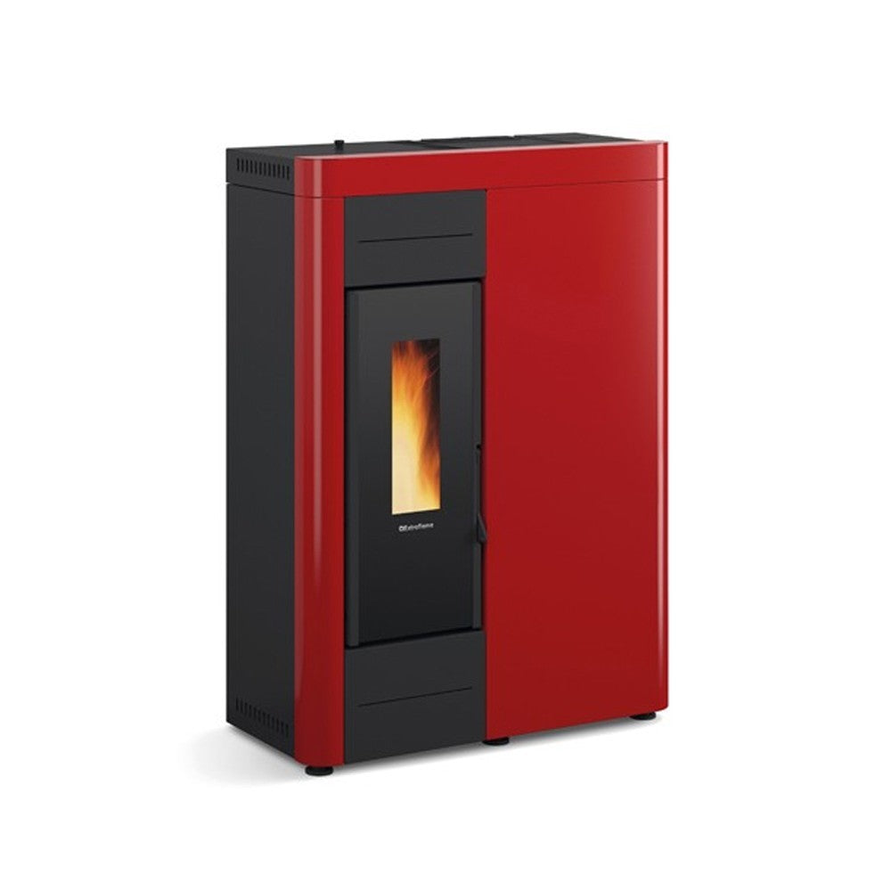 termostufa a pellet la nordica extraflame modello virna idro 15 5 kw colore bordeaux new