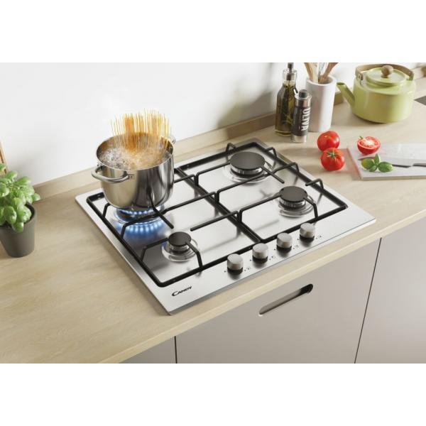 candy piano cottura a gas candy chw6br4wx collezione smart 4 fuochi l595xp51 acciaio inox ean 8016361966918