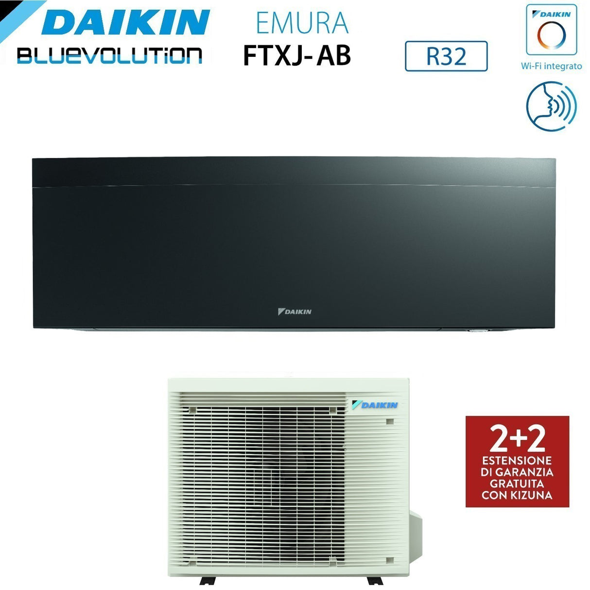 climatizzatore condizionatore daikin bluevolution inverter serie emura black iii 18000 btu ftxj50ab r 32 wi fi integrato classe a___ garanzia italiana novita