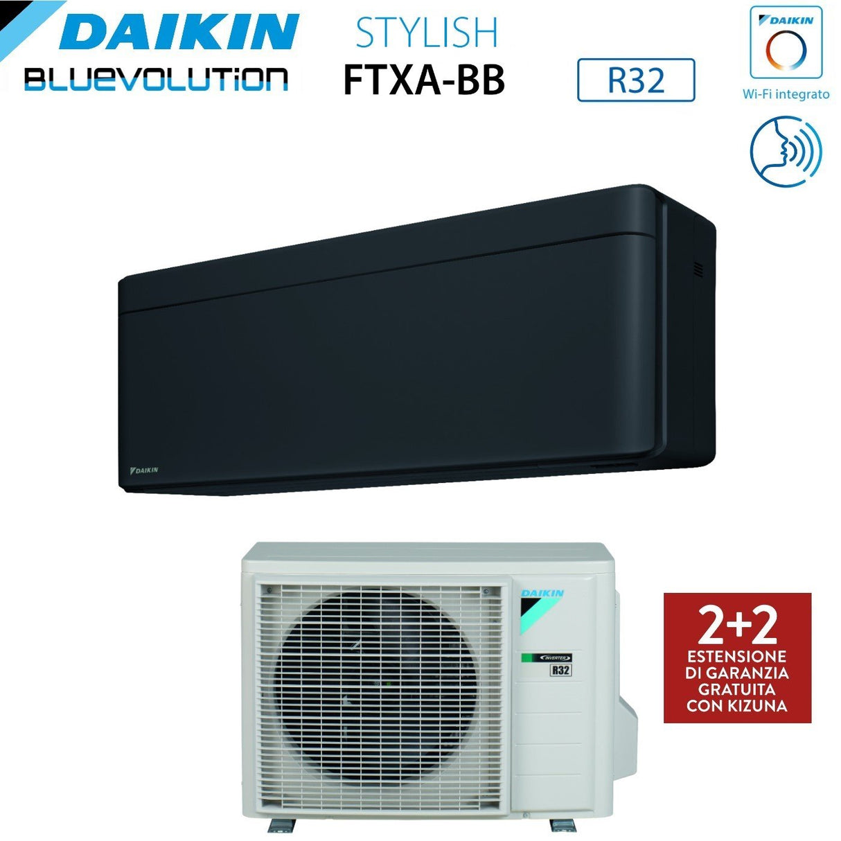 climatizzatore condizionatore daikin bluevolution inverter serie stylish total black 18000 btu ftxa50bb r 32 wi fi integrato classe a__ nero novita 2020