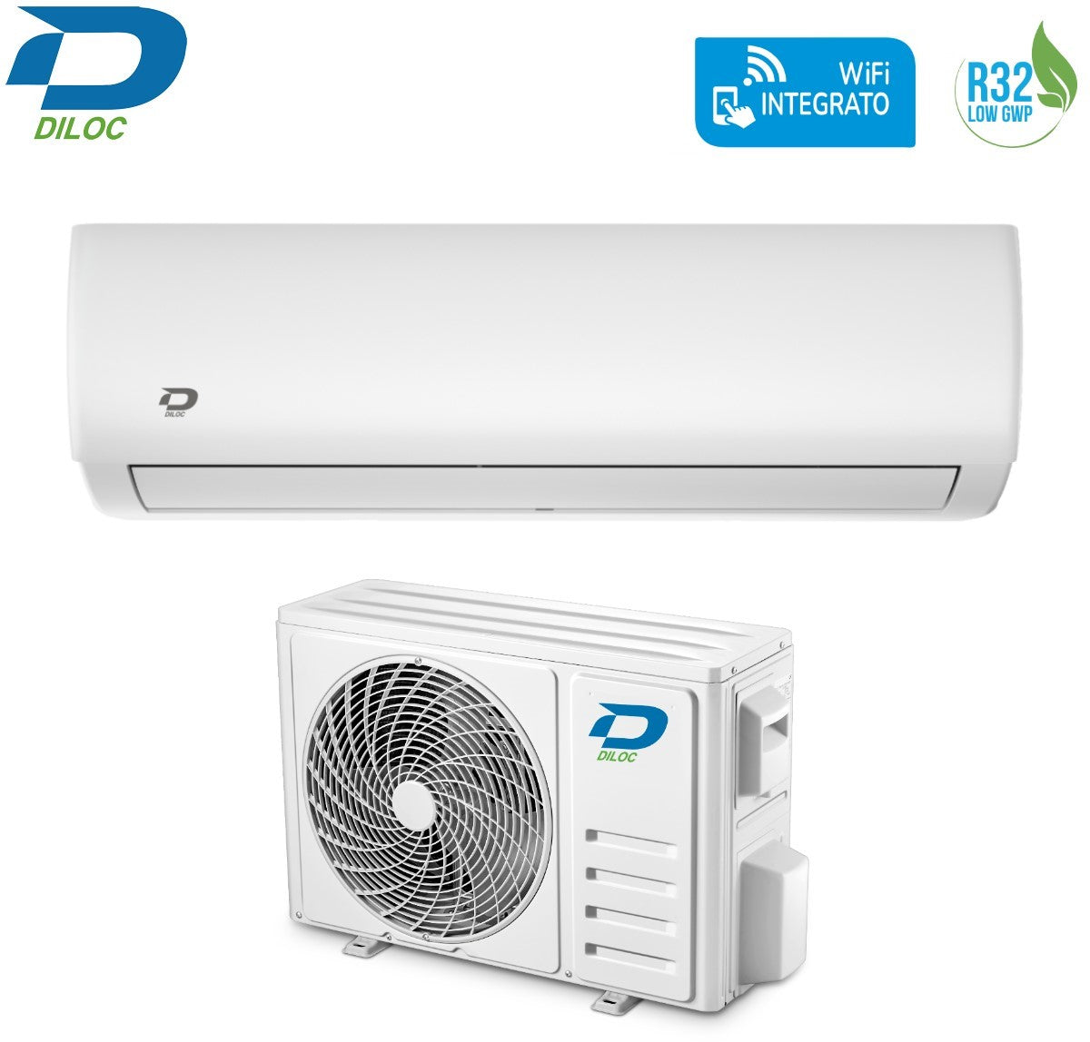 climatizzatore condizionatore diloc inverter serie jessica 12000 btu d.jessica 12000 r 32 wi fi integrato classe a__ a___