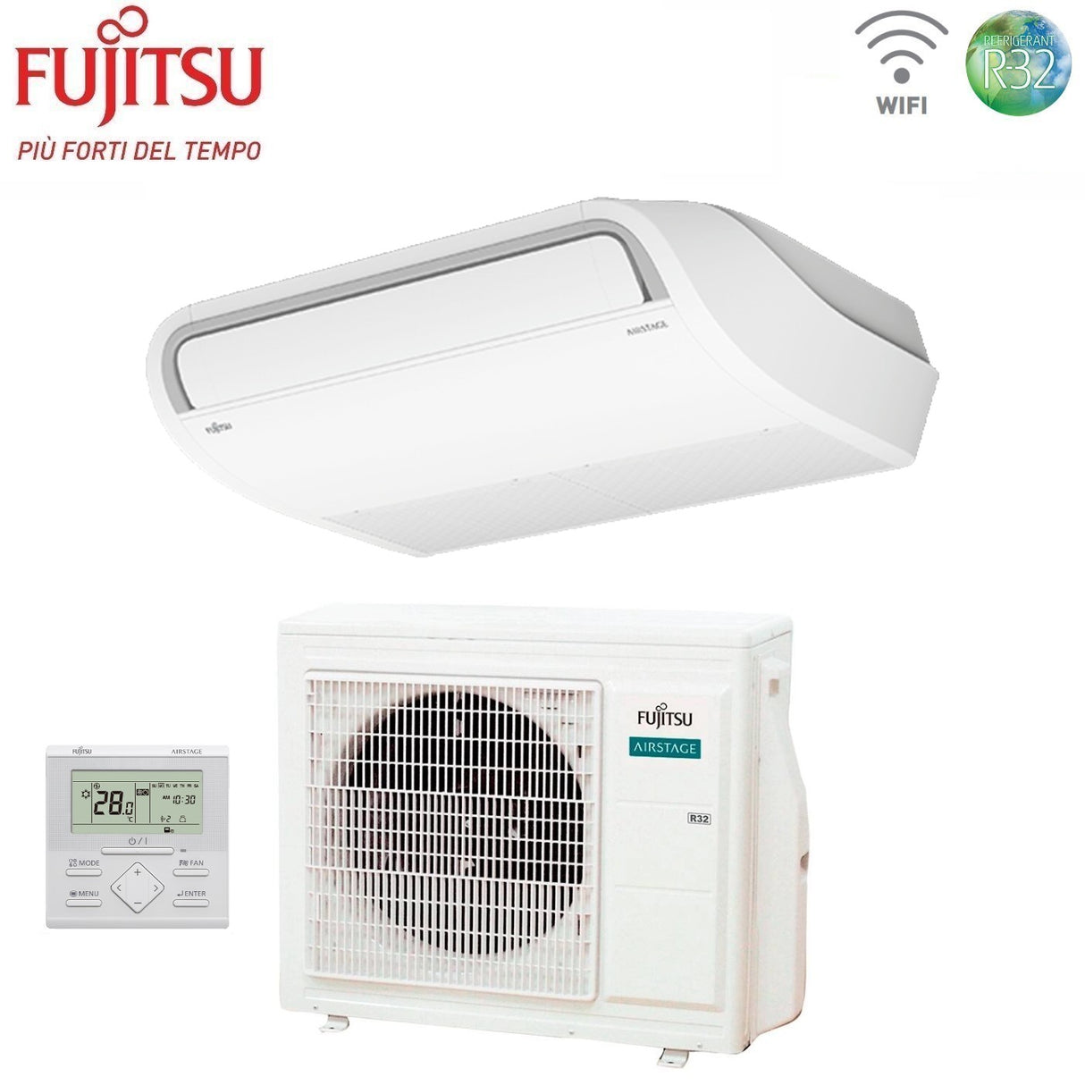 climatizzatore condizionatore fujitsu inverter soffitto serie eco kr 24000 btu abyg24krta _ aoyg24kata r 32 3ngf83085 wi fi optional classe a_ a con filocomando di serie