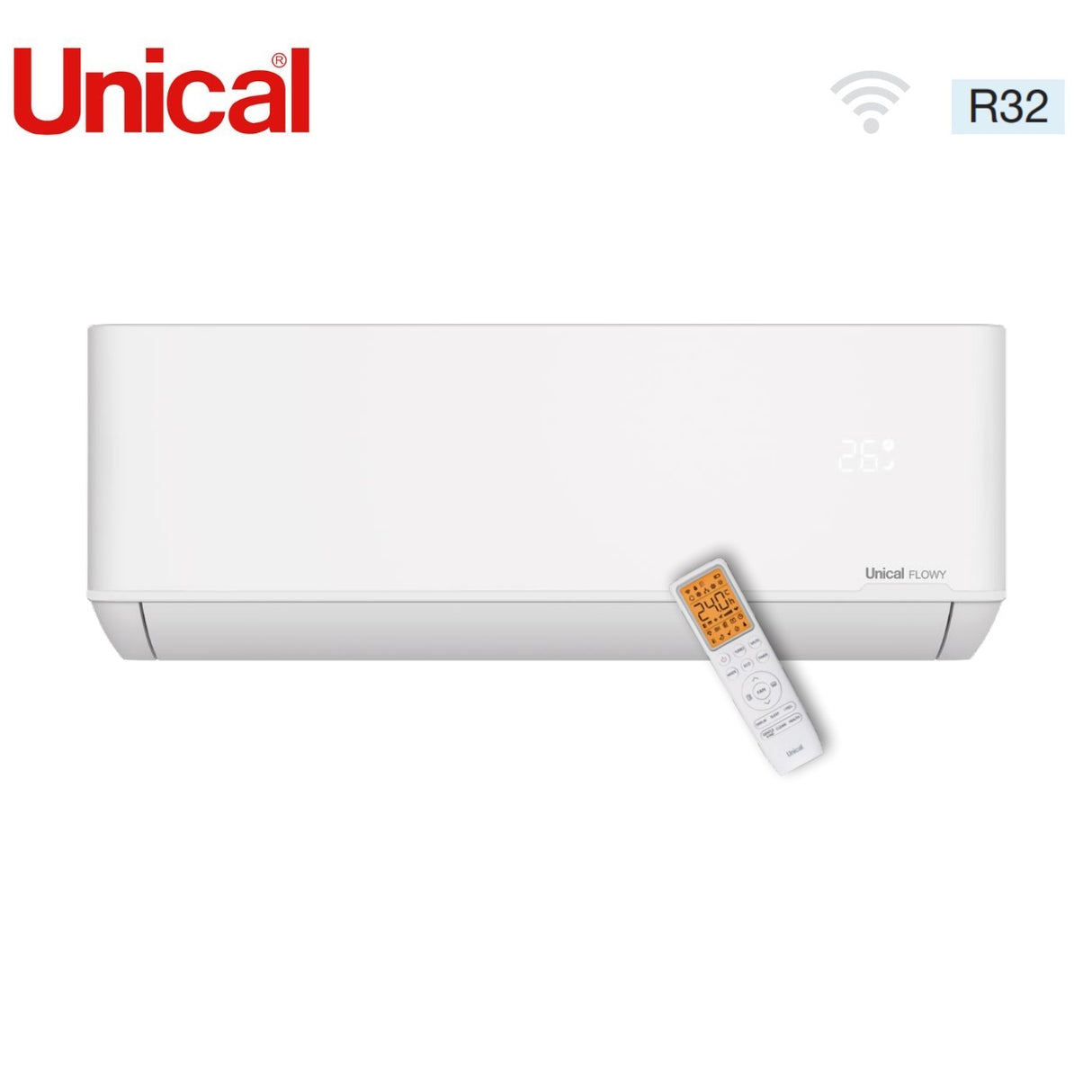 climatizzatore condizionatore unical inverter serie flowy 9000 btu flwy 9h r 32 wi fi optional classe a__ a_