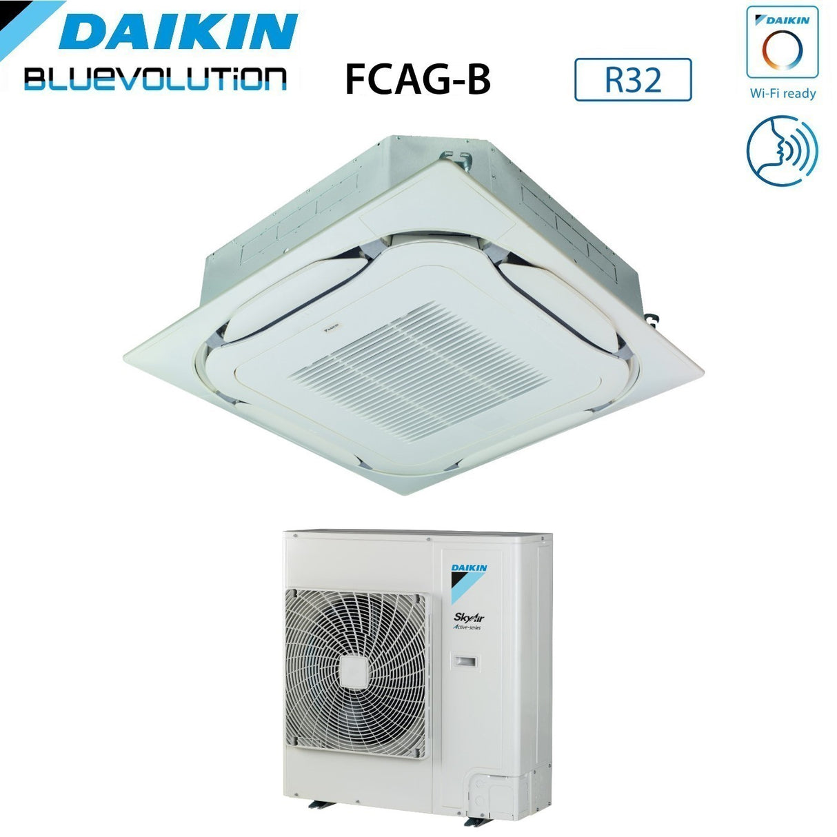 daikin condizionatore daikin a cassetta advance series 24000 btu fcag71b rzasg71mv1 r 32 wi fi optional con griglia standard inclusa