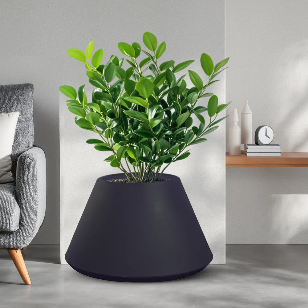 divina garden vaso in resina da esterno interno per piante tondo conico design d 60x35h stromboli antracite