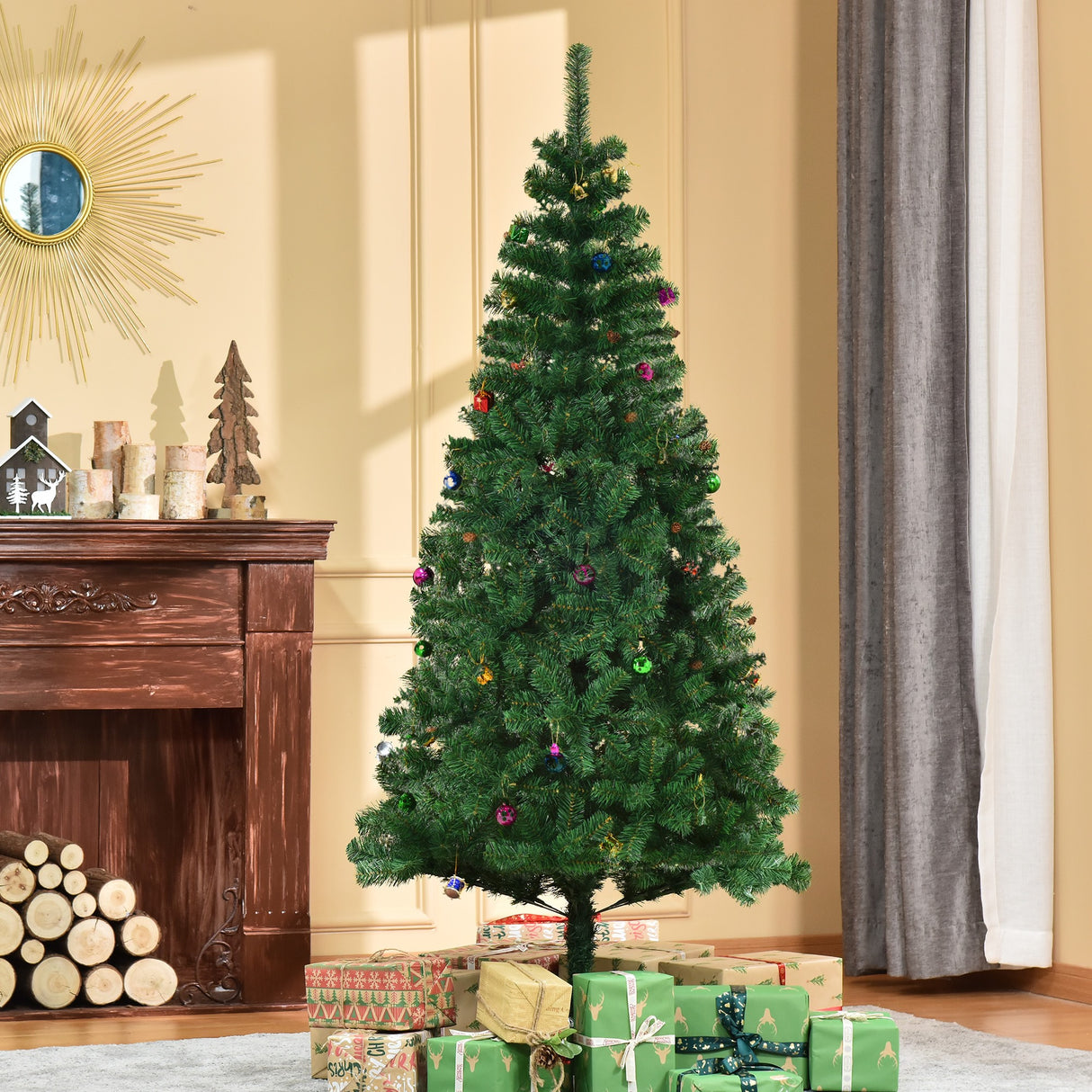 easycomfort easycomfort 1 8m albero di natale artificiale con 624 rami in pvc ignifughi albero di natale realistico con decorazioni e rami folti verde