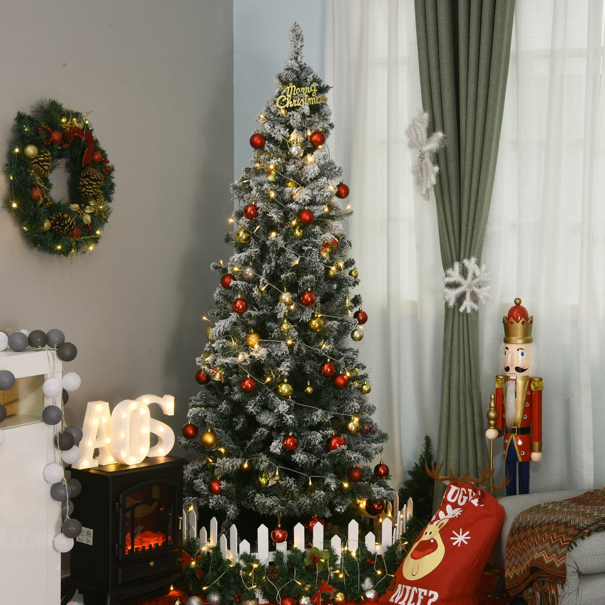 easycomfort easycomfort albero di natale artificiale 210 cm con 631 rami in plastica effetto realistico albero di natale innevato con base in metallo pieghevole decorazioni natalizie verde