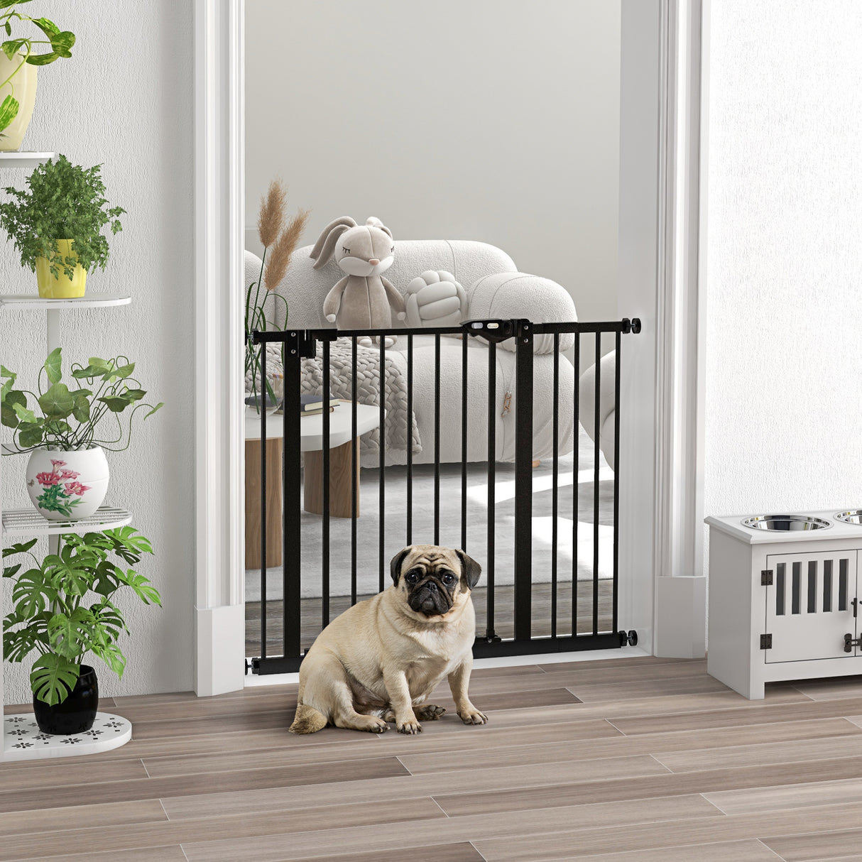 easycomfort easycomfort cancellino per cani regolabile con chiusura automatica in acciaio e plastica 74 100x77 cm nero