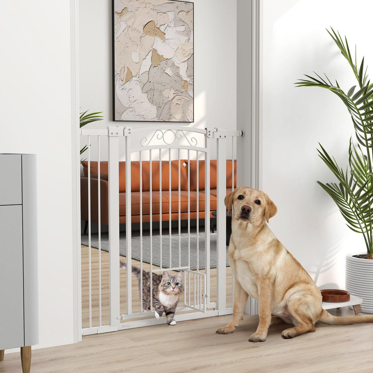easycomfort easycomfort cancellino per cani regolabile con estensioni e porta per gatti 76 104x106cm bianco