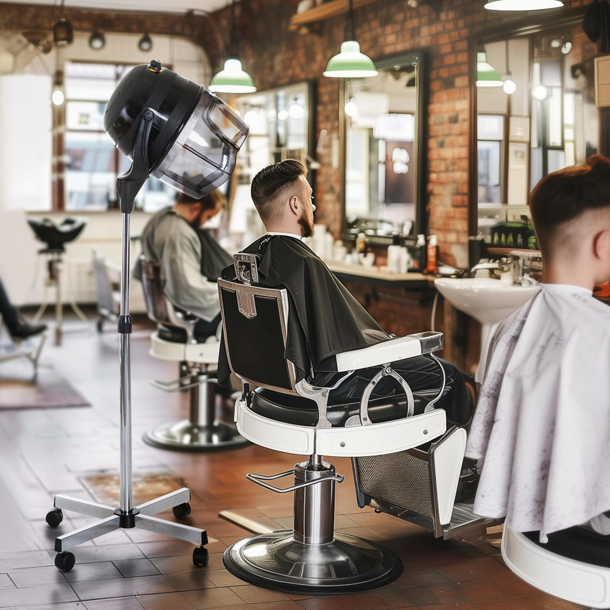 easycomfort easycomfort casco asciugacapelli 1180w ad altezza regolabile con timer 60 minuti e ruote girevoli 65x65x115 165 cm nero