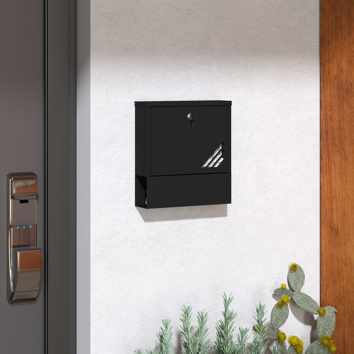 easycomfort easycomfort cassetta postale a muro in metallo con finestrella e serratura 30x8 5x32 5 cm grigio carbone