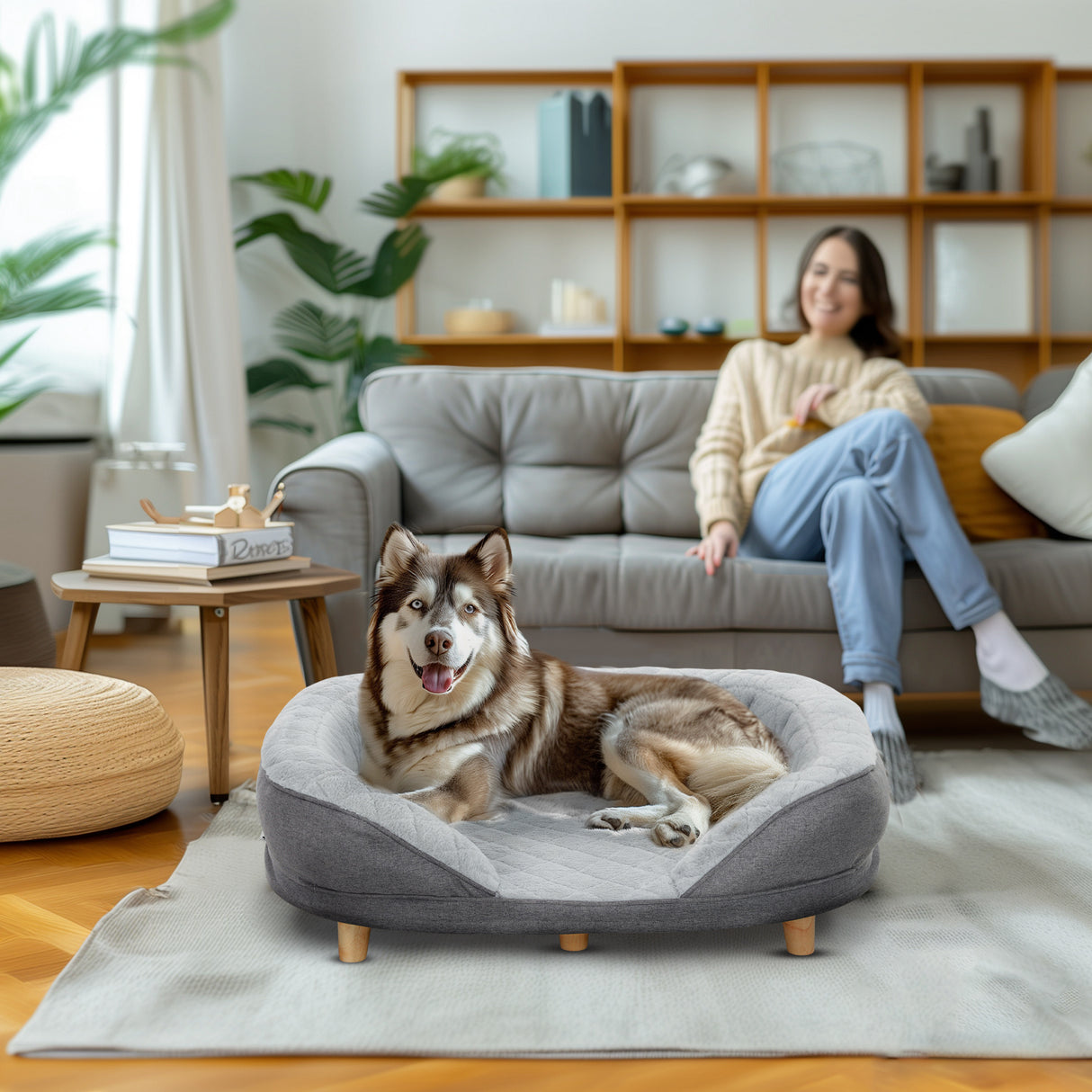easycomfort easycomfort cuccia divano per cani con imbottitura lettino per cani taglia grande e media fino 25kg 90x78x25cm grigio