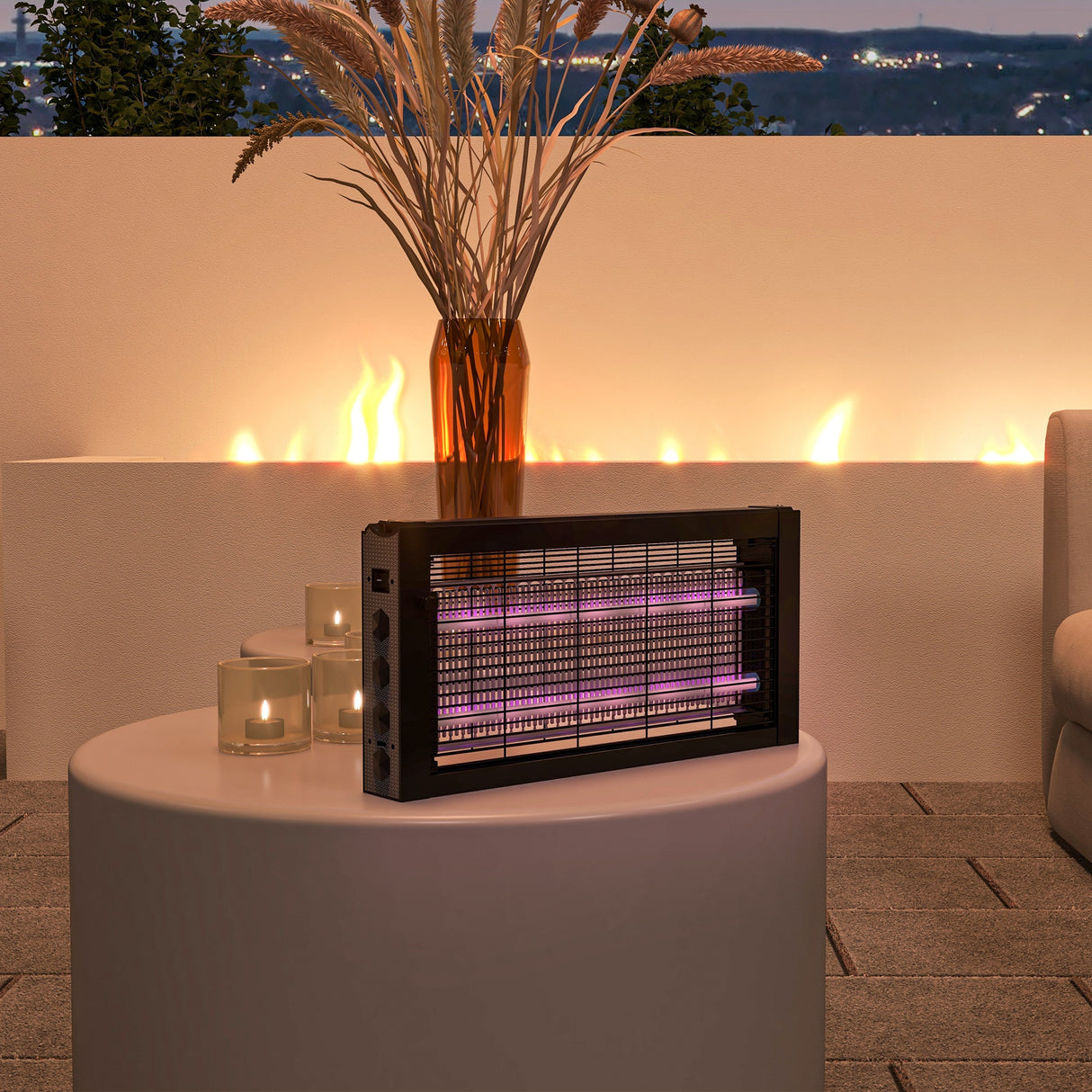 easycomfort easycomfort lampada antizanzare per interno 8w con catenella e rete di protezione 49x6x25 cm nero