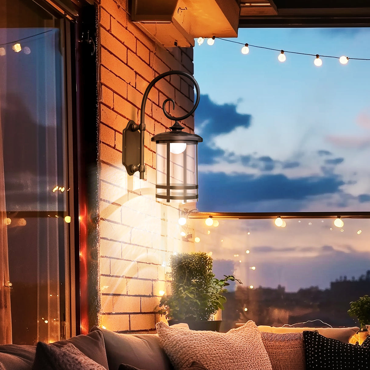 easycomfort easycomfort lampada da esterno con pannello solare impermeabile ip44 e accensione automatica nero