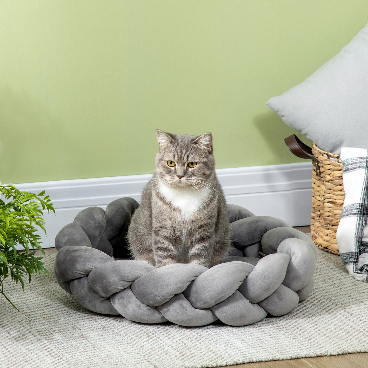easycomfort easycomfort letto per cani e gatti da interni imbottito e lavabile con cuscino separato 55x14cm grigio