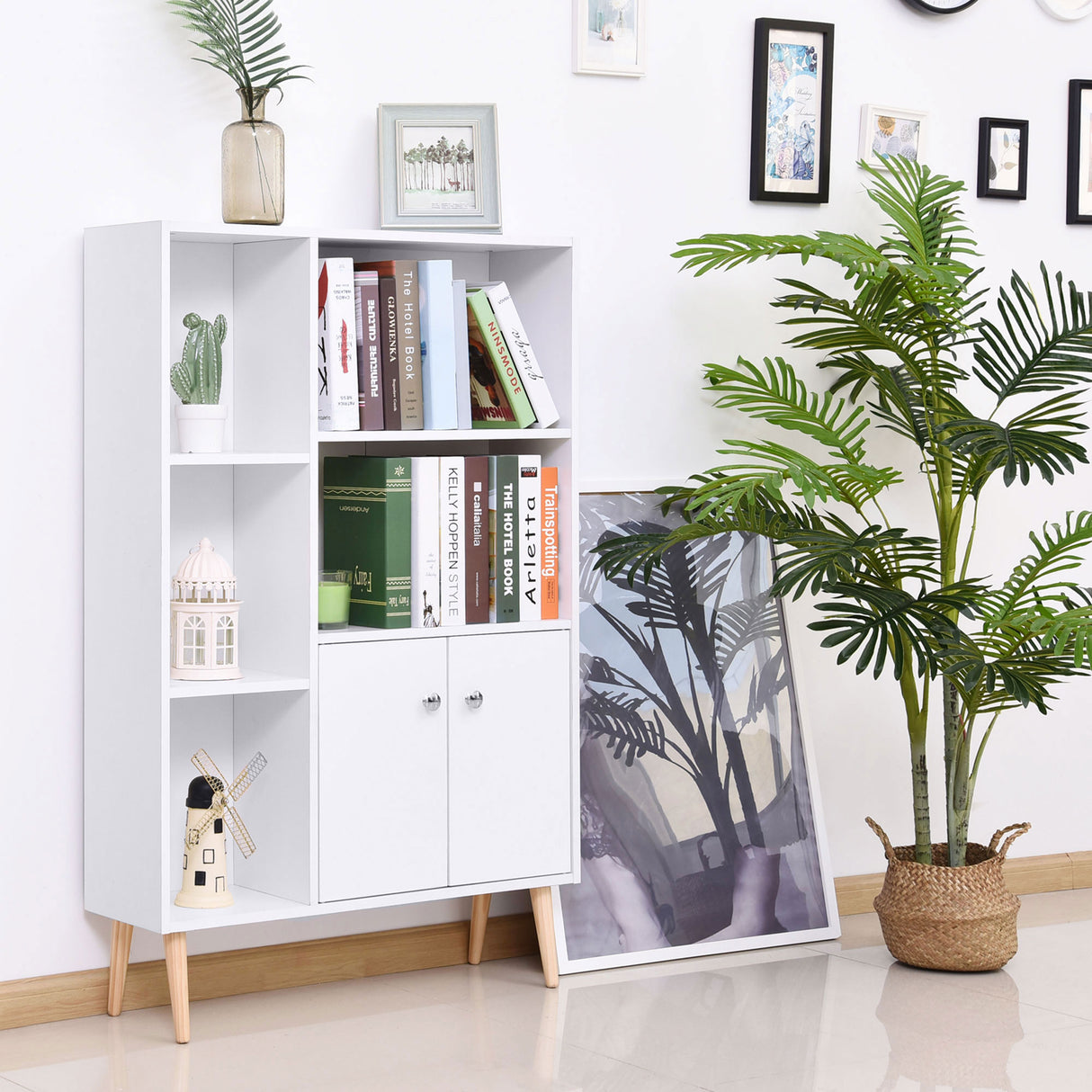 easycomfort easycomfort mobiletto libreria con piedini in legno di pino bianco 80x23 5x123cm ean 8054144130347