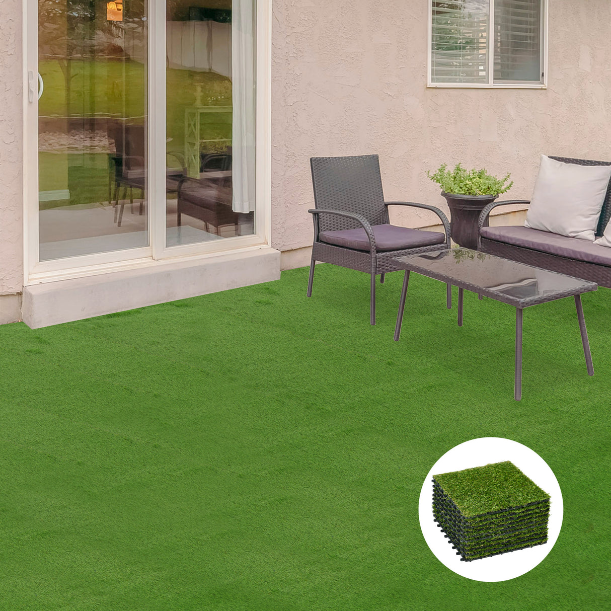 easycomfort easycomfort piastrelle da giardino con erba sintetica 30x30cm 10 pezzi prato artificiale densita 6500 verde