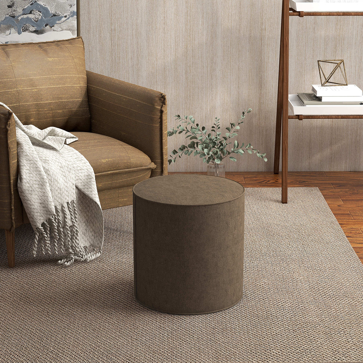 easycomfort easycomfort poggiapiedi 2 in 1 con rivestimento rimovibile in tessuto effetto lino 41x41 cm marrone