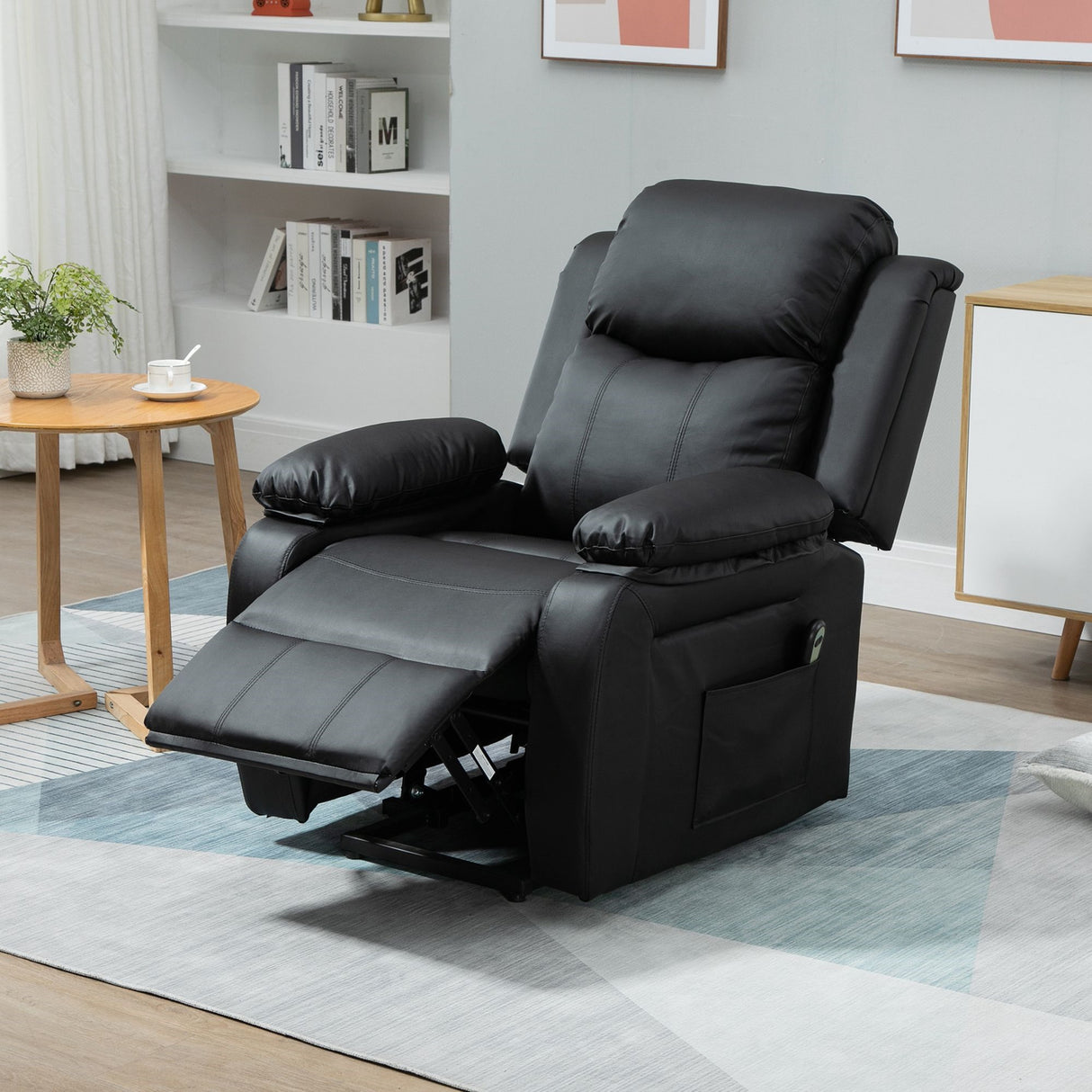 easycomfort easycomfort poltrona elettrica alzapersona reclinabile fino 160 con telecomando in similpelle nero