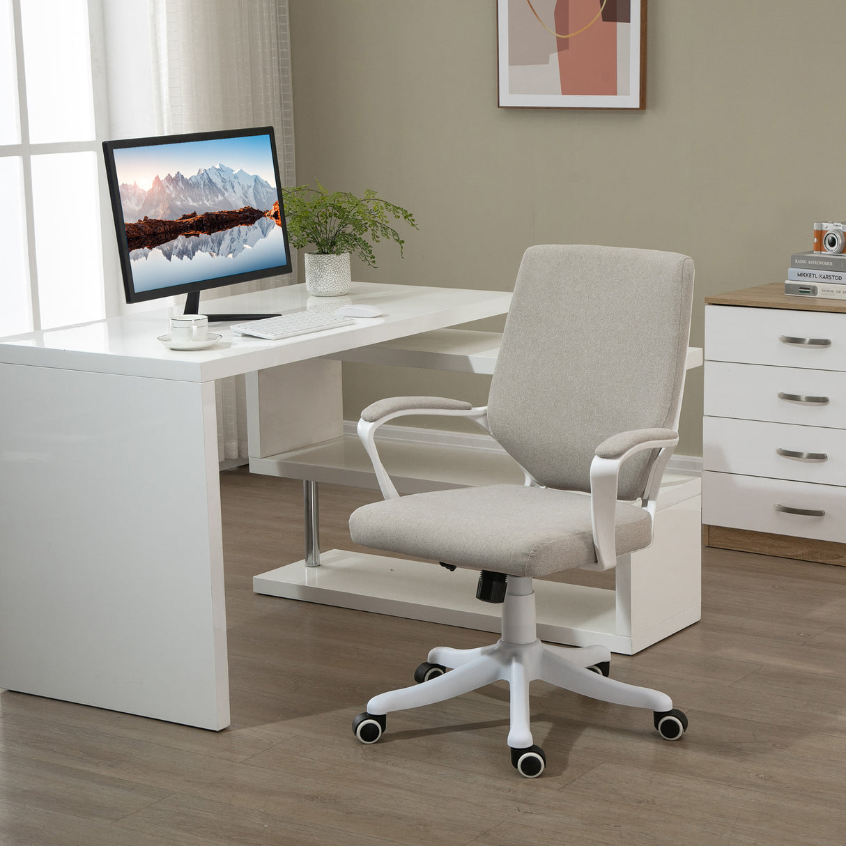easycomfort easycomfort sedia da ufficio ergonomica con altezza regolabile e funzione dondolo 62x69x92 100cm beige
