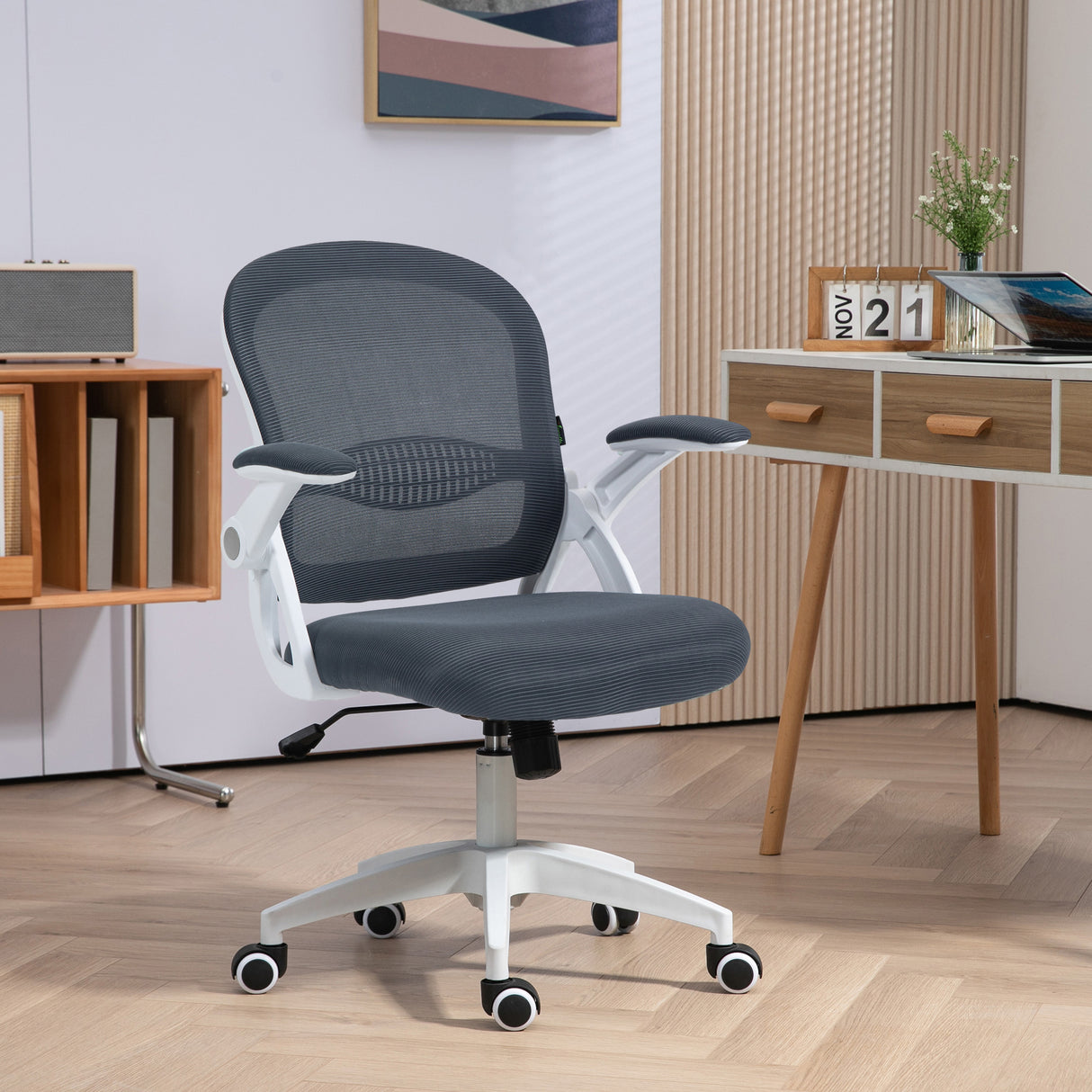 easycomfort easycomfort sedia da ufficio ergonomica con schienale a rete e altezza regolabile 65 5x61 5x88 97 5cm grigio