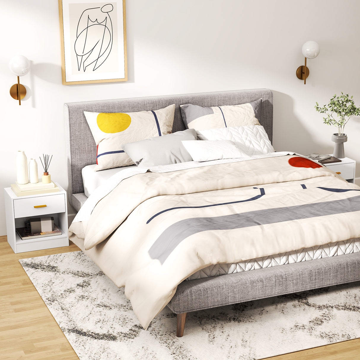 easycomfort easycomfort set 2 comodini moderni in legno con cassetto e ripiano aperto 39x28x41 cm bianco