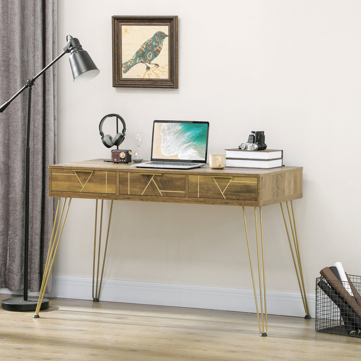 immagine-2-easycomfort-easycomfort-tavolo-scrivania-da-ingresso-stile-vintage-in-truciolato-e-acciaio-con-3-cassetti-120x55x79-cm