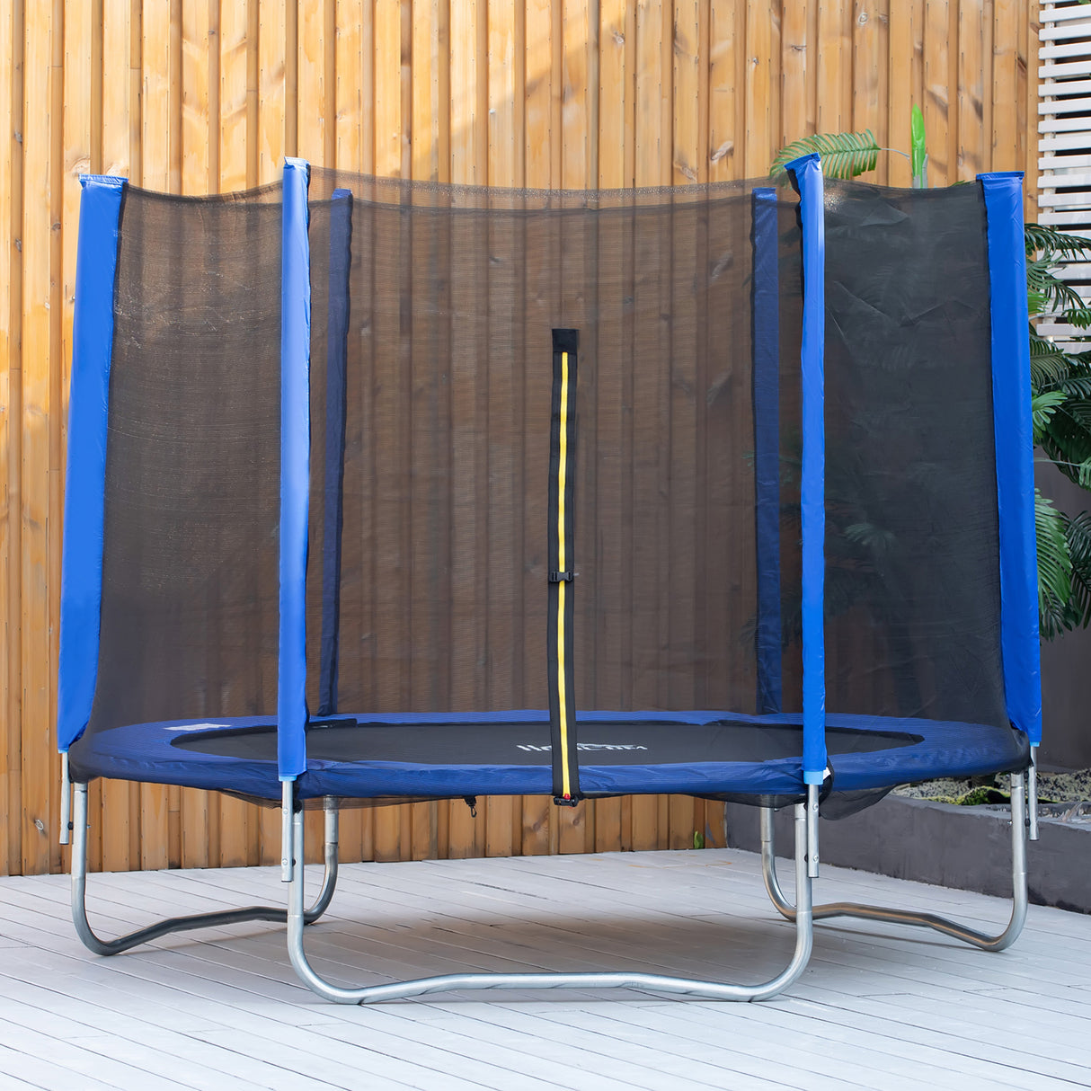 easycomfort easycomfort trampolino elastico esterni con rete di sicurezza e pali imbottiti per adulti e bambini 244x244x205cm