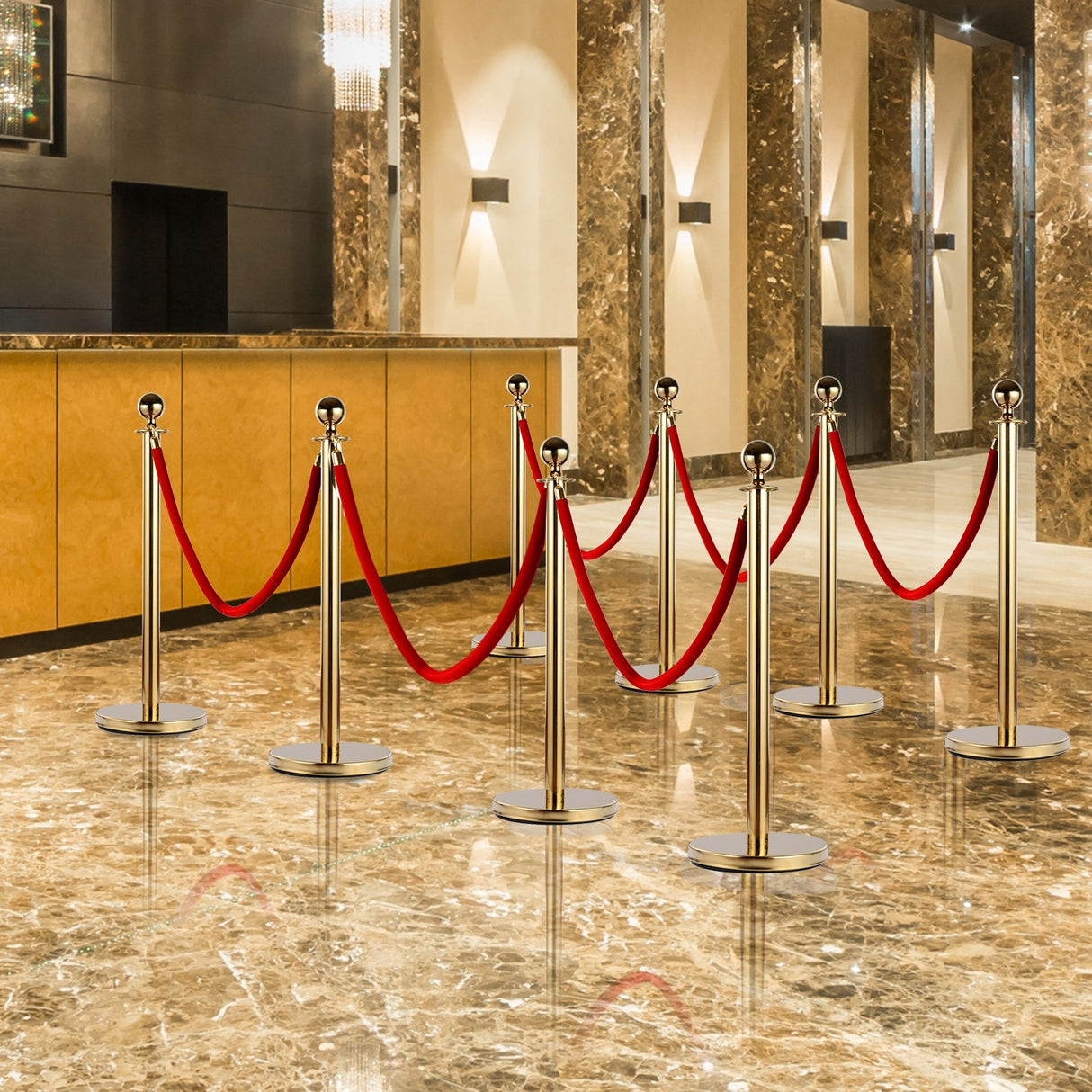 easycomfort easycomfort transenne elimina separacode paletti di delimitazione con corde rosso acciaio inox 32 x 95cm oro