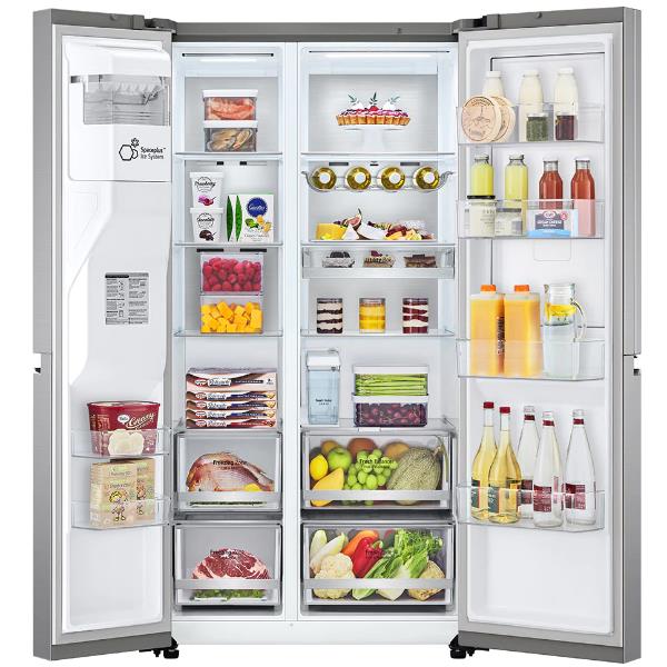frigoriero lg smart side by side gsjv91pzae 635 litri classe energetica e a179xl91xp73 5 total no frost funzione ghiaccio tritato frost door in door wi fi con smartthinq inox