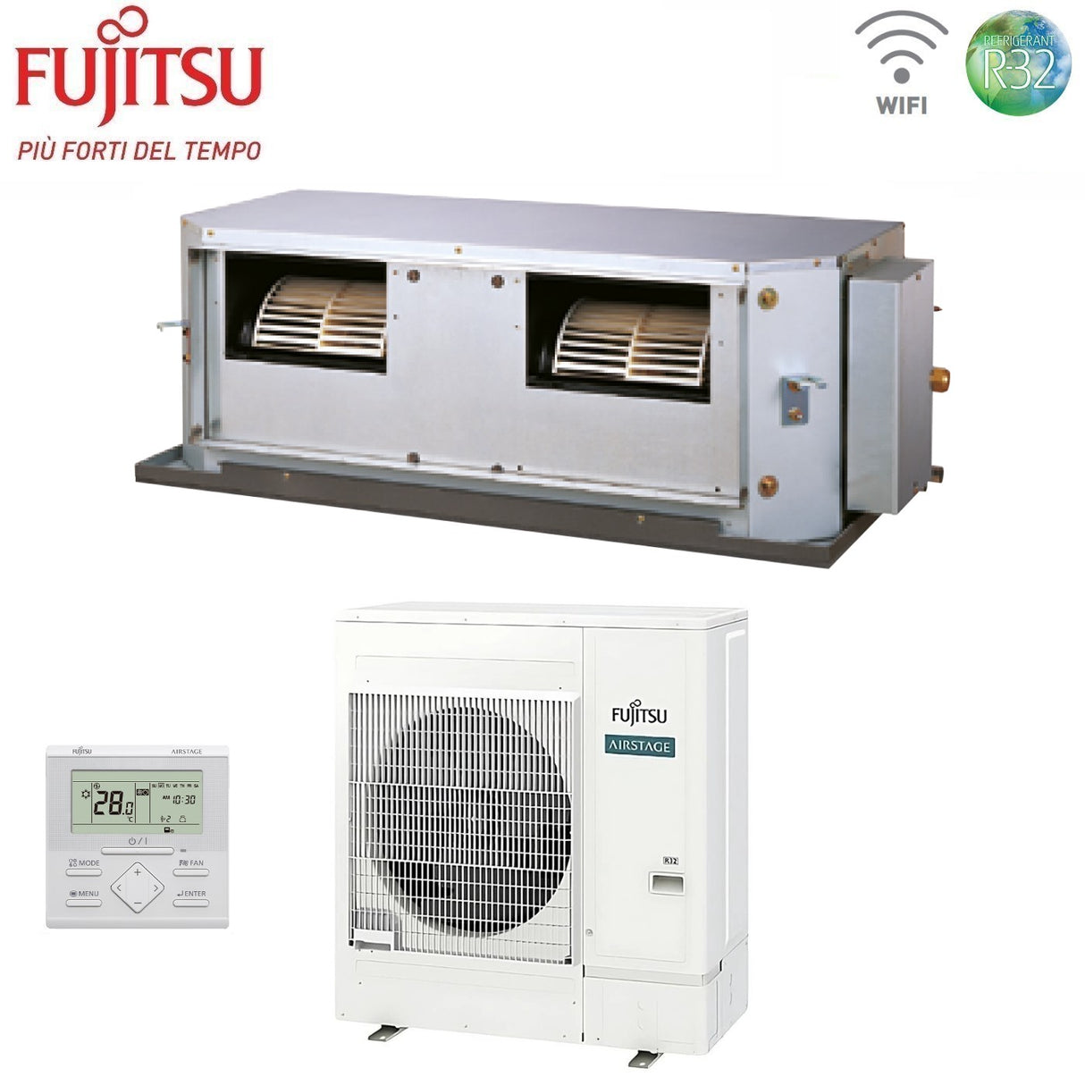 fujitsu condizionatore fujitsu canalizzabile alta prevalenza serie kh 54000 btu arxg54khtb r 32 trifase wi fi optional