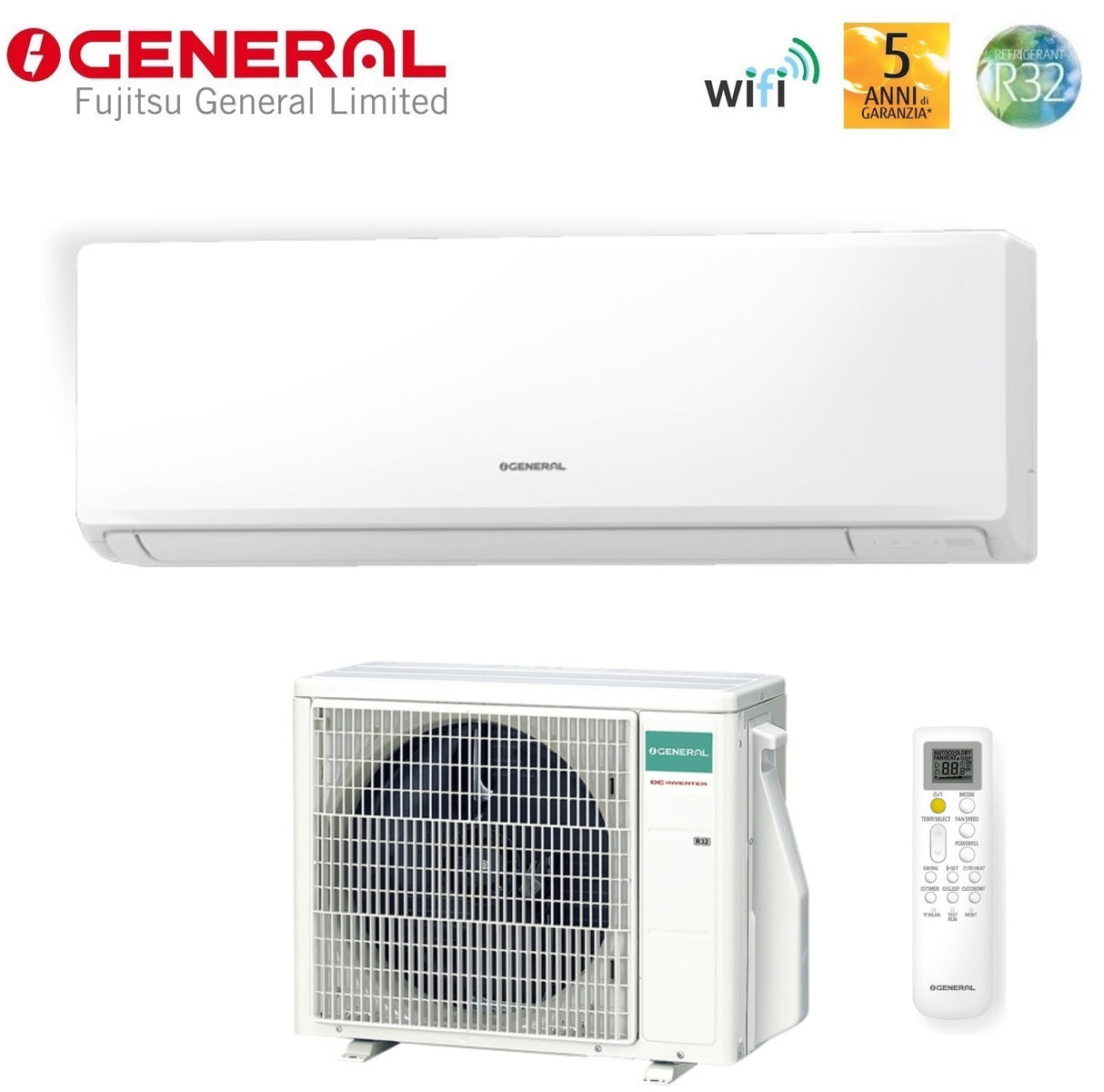 general fujitsu condizionatore general fujitsu kn 12000 btu ashh12knca r 32 wi fi integrato