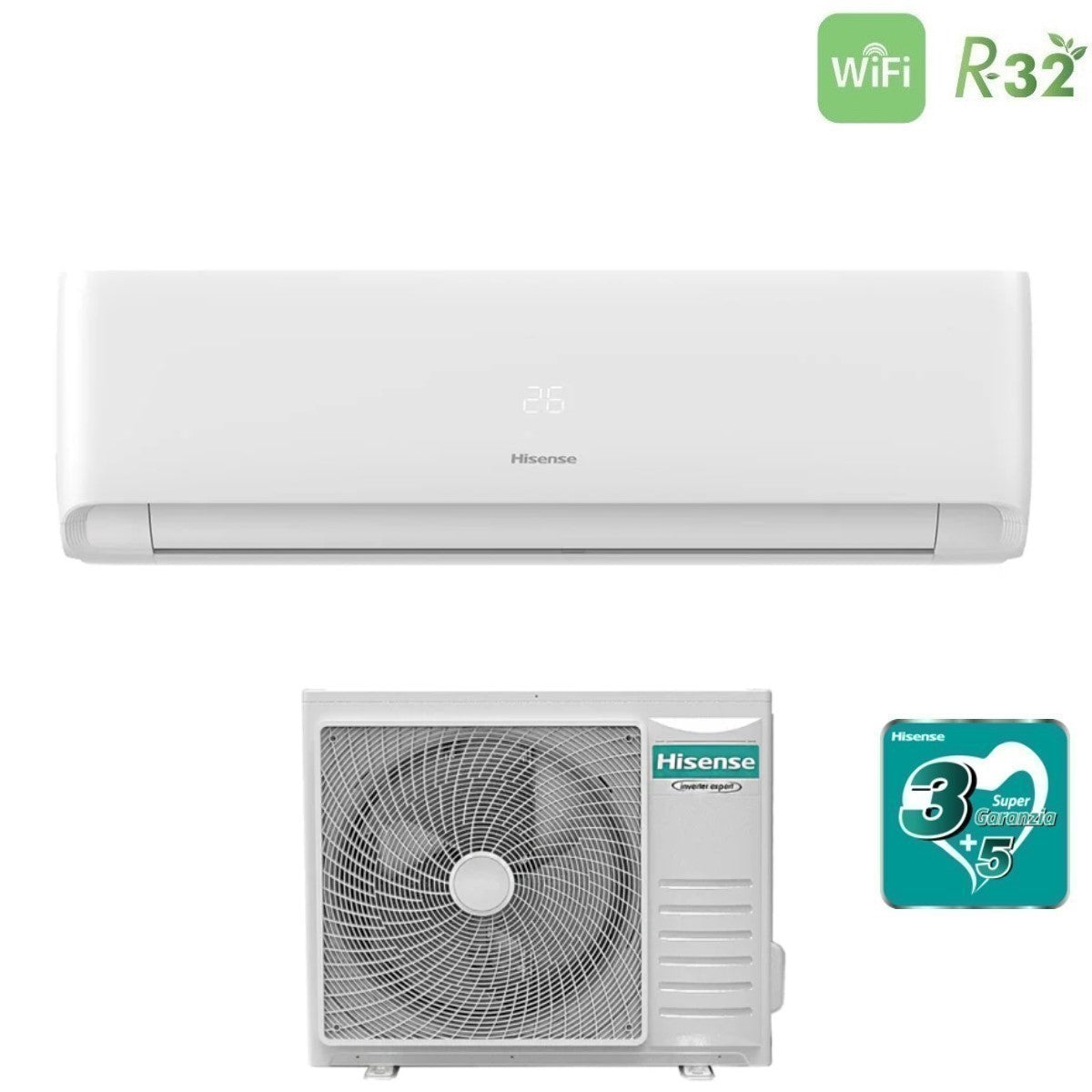 hisense climatizzatore condizionatore hisense inverter serie ecosense 24000 btu kf70kt01g r 32 wi fi integrato