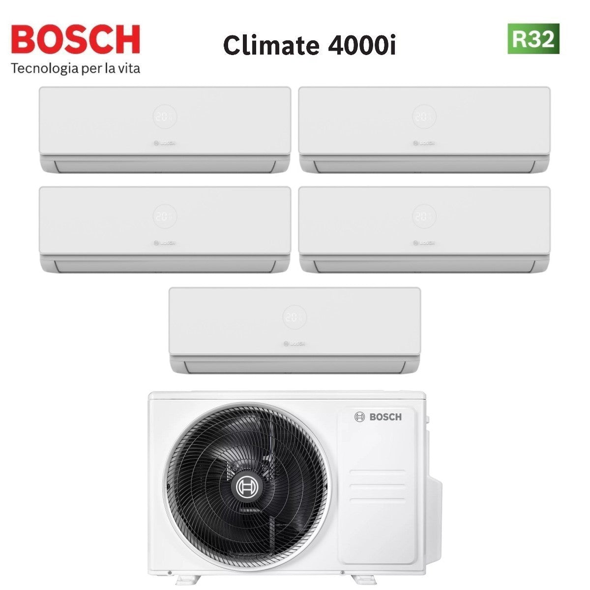 junkers bosch condizionatore penta split bosch climate 4000i 99999 con 5000m 1255 e r 32 wi fi optional