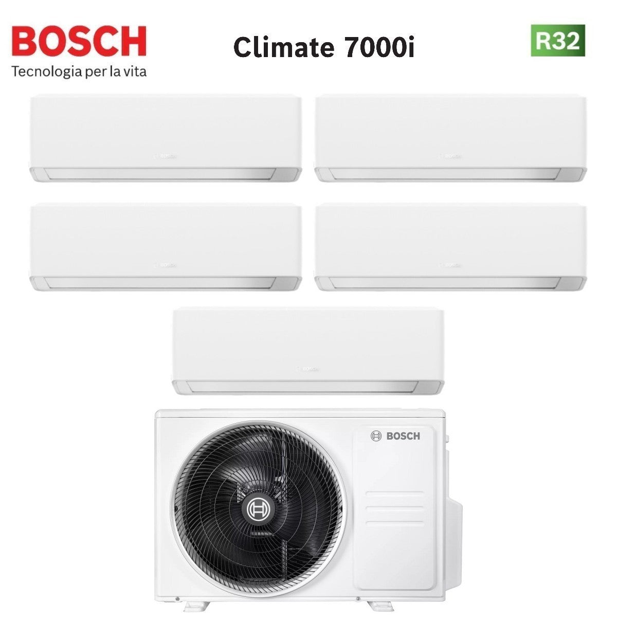 junkers bosch condizionatore penta split bosch climate 7000i white 77779 con 5000m 1054 e r 32 wi fi integrato