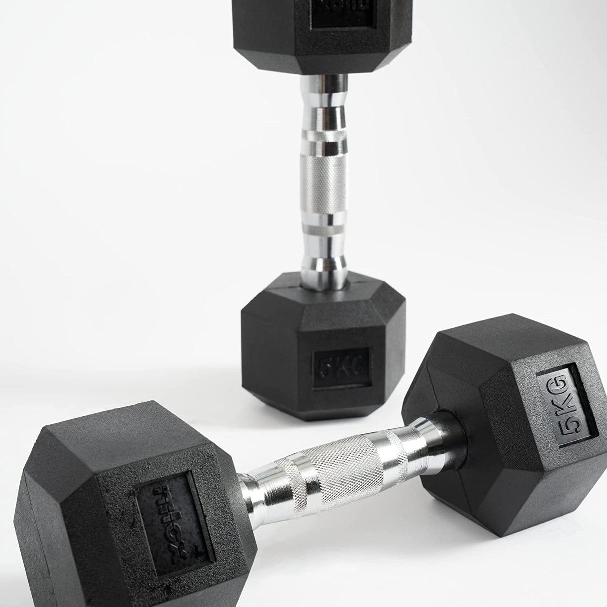 manubri da palestra nilox nxdumbbell5 5 kg cad.1 con rivestimento in gomma impugnatura acciaio
