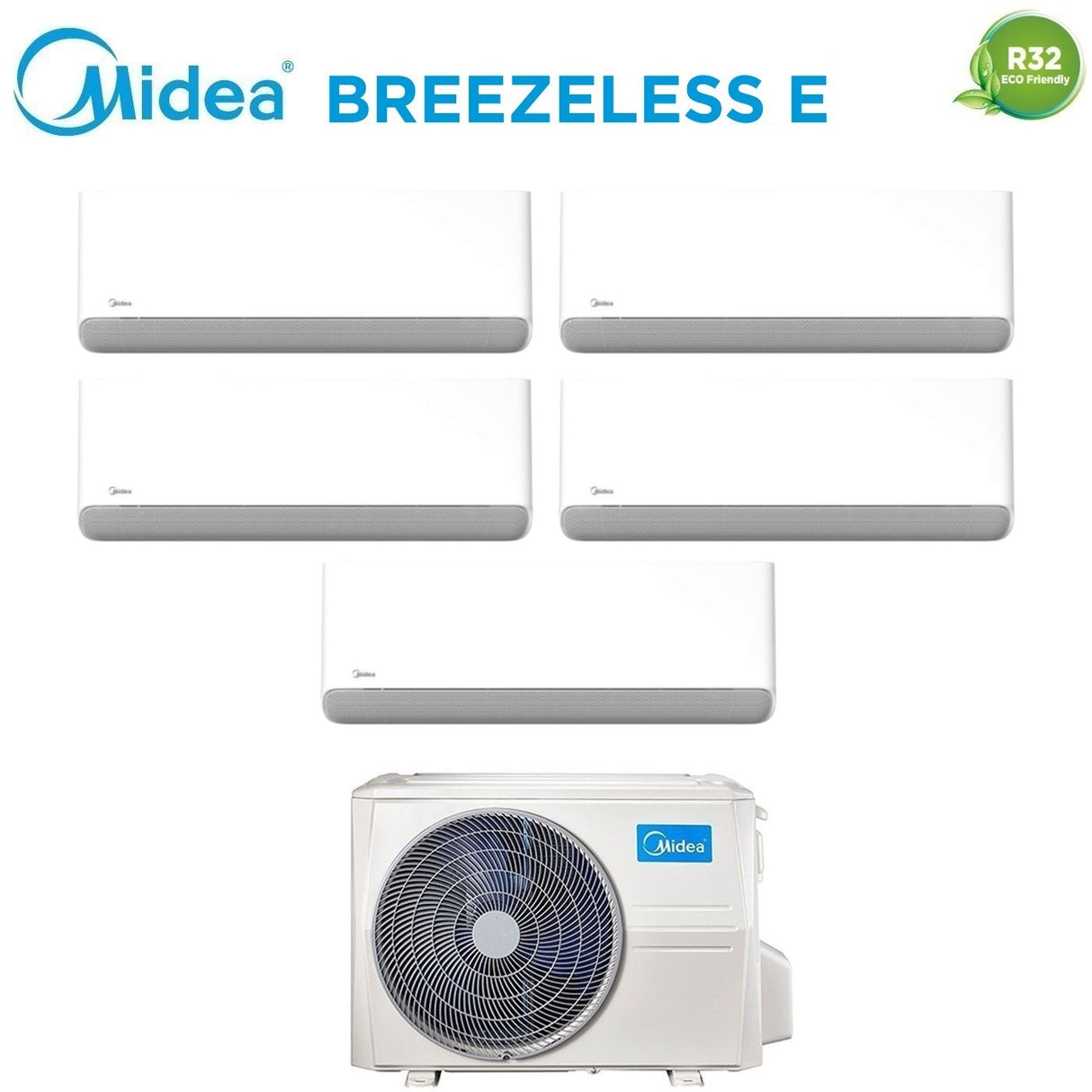 midea condizionatore penta split midea breezeless e 9991212 con m5oe 42hfn8 q r 32 wi fi integrato
