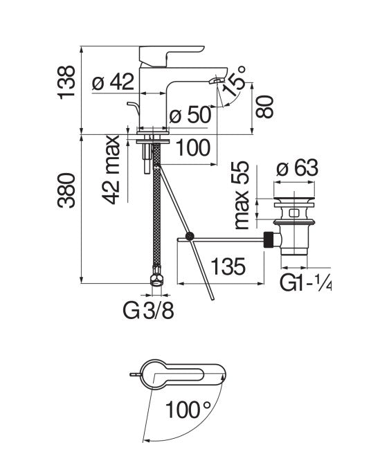 nobili miscelatore lavabo nobili abc cromato