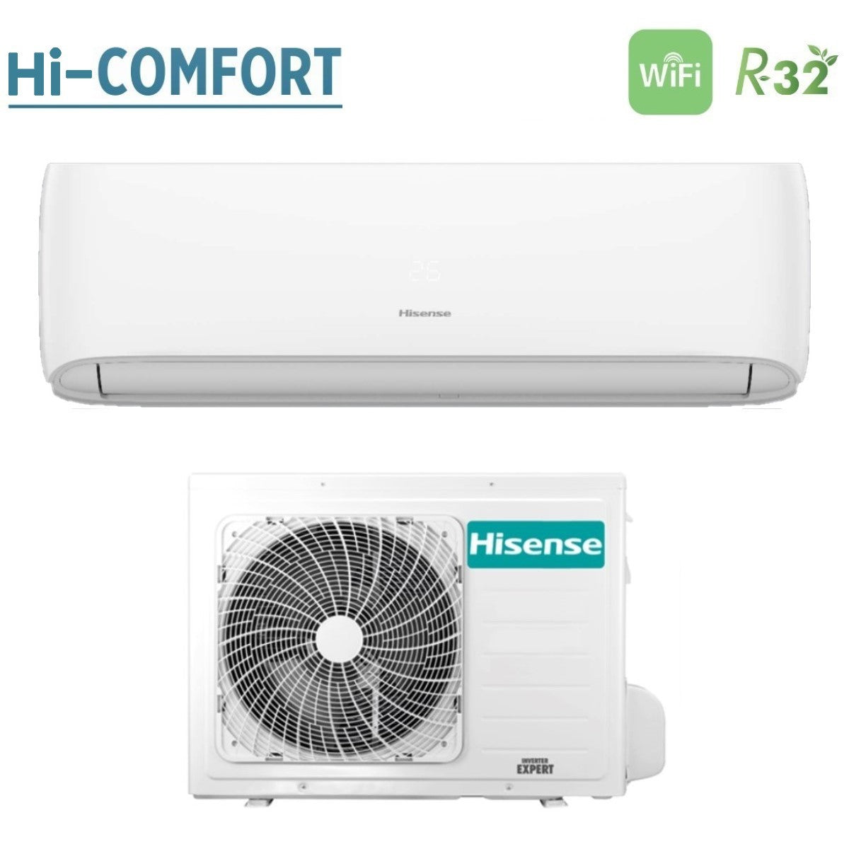 offerta climatizzatore condizionatore hisense inverter serie hi comfort 9000 btu cf25yr04g _ dj25ve0aw r 32 wi fi integrato classe a__ a_