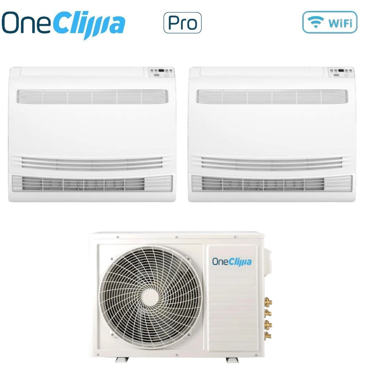 oneclima condizionatore oneclima dual split console 1818 con mlt27x3y24 r 32 wi fi optional con telecomando di serie