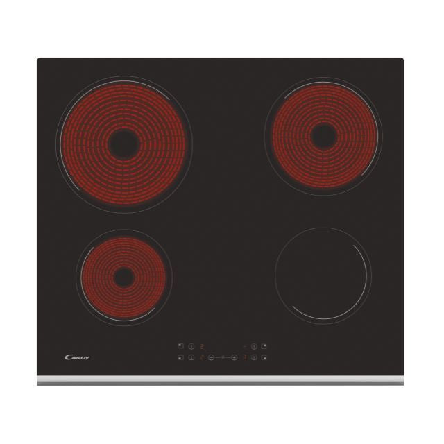 piano cottura elettrico candy ch64xb a 4 fuochi 60 cm vetroceramica nero lxp 59x52 con controlli touch 33801795