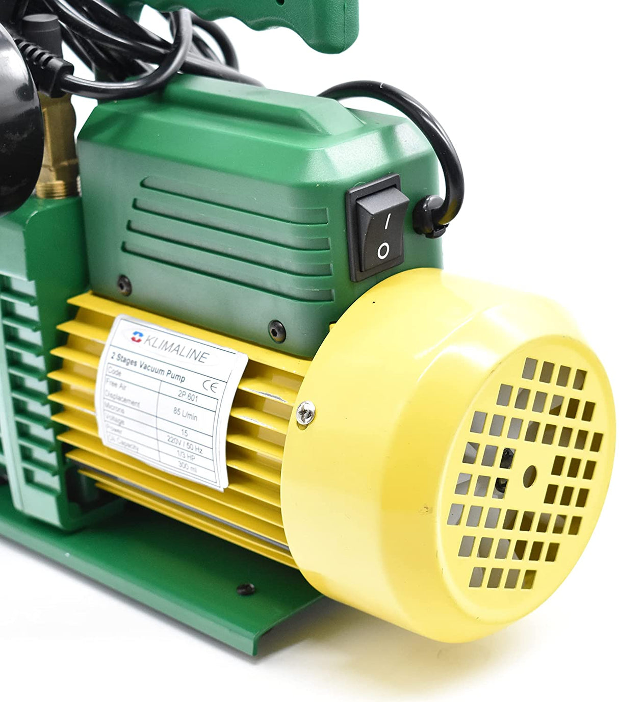 pompa vuoto bistadio completa di vacuometro e valvola solenoide per impianti gas hfo r32 r410 r1234yf 50 l min motore antideflagrante per condizionamento climatizzatore