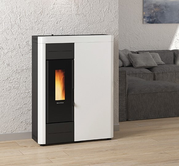 termostufa a pellet la nordica extraflame modello virna idro 15 5 kw colore bianca new