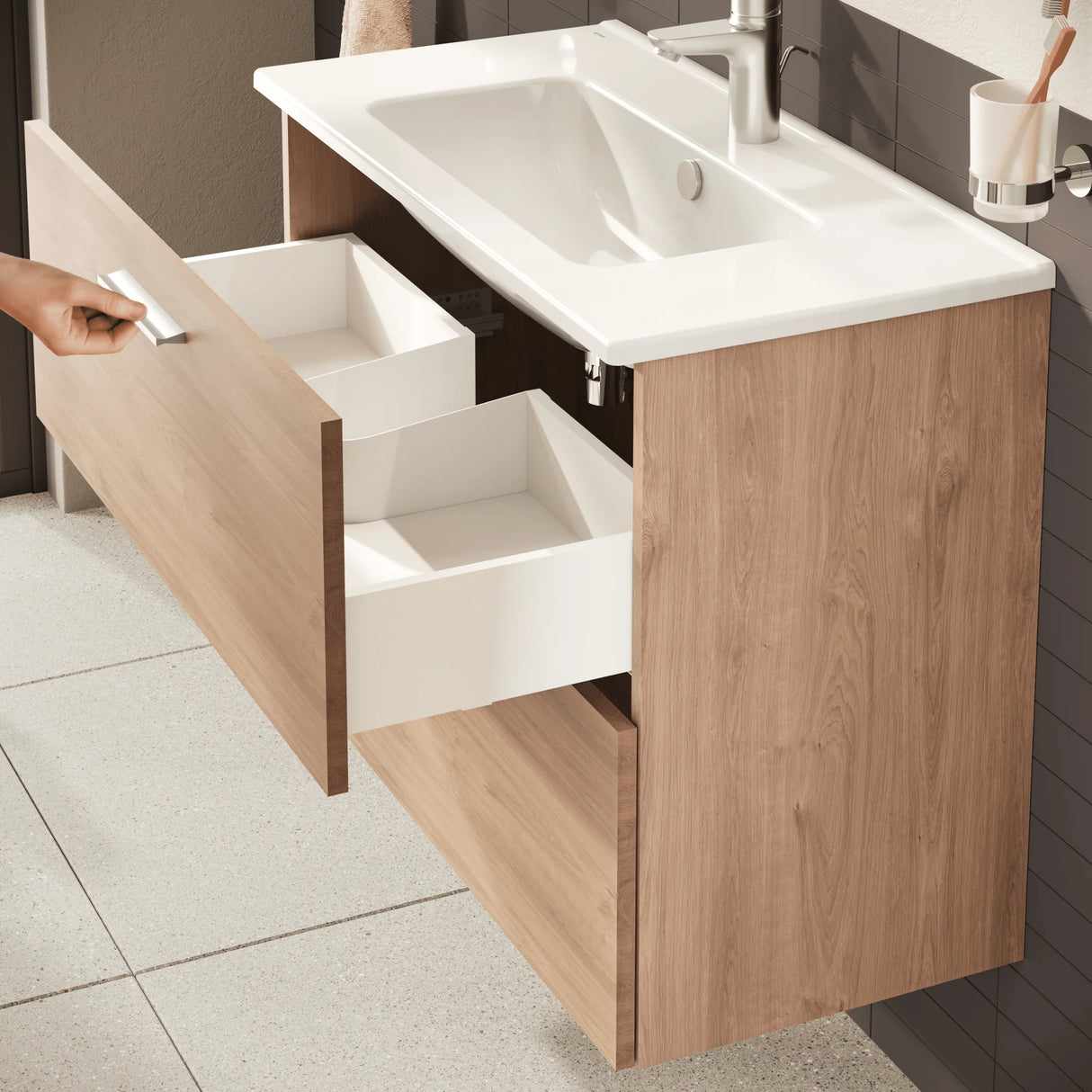 vitra mobile bagno sospeso vitra con lavabo colore golden oak 60 cm