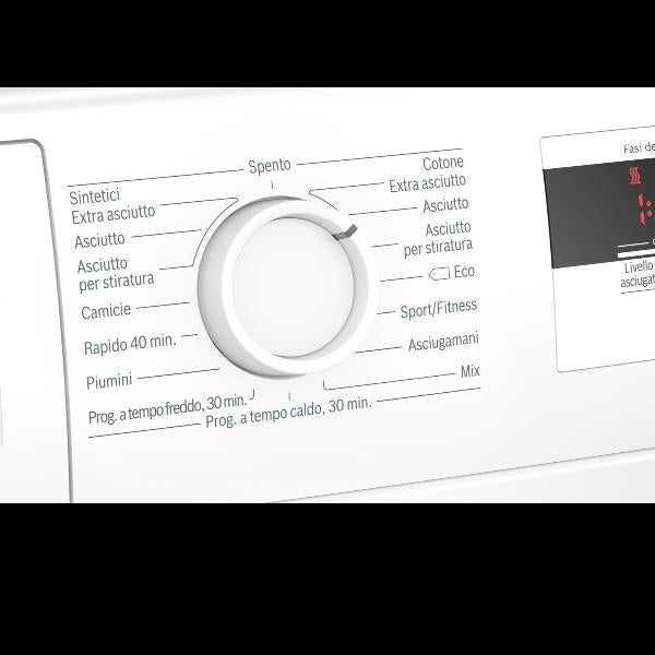 asciugatrice a condensazione bosch 8 kg a carica frontale serie 4 easyclean wth83008ii classe a_