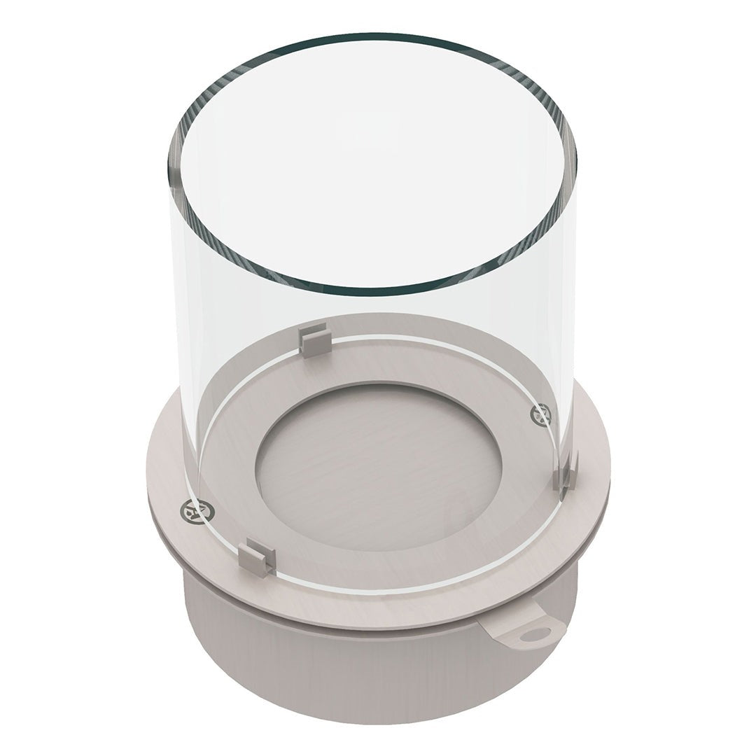 bruciatore tondo con vetro per camino a bioetanolo biocamino inox 3 lt d.30